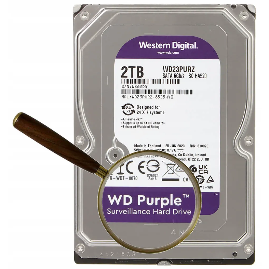 Жорсткий диск 3.5" 2TB 64MB Western Digital Purple (WD23PURZ)- Фото 3